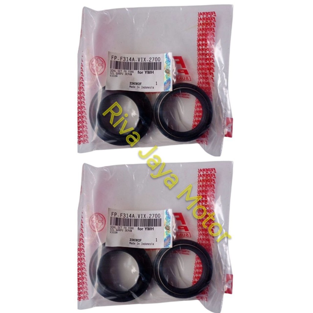 2 Set Seal Sil Shock + Bottom Sok Shok  Depan Vixion Scorpio R15 Vixion Lama New Nvl Nva Ukuran 33-4