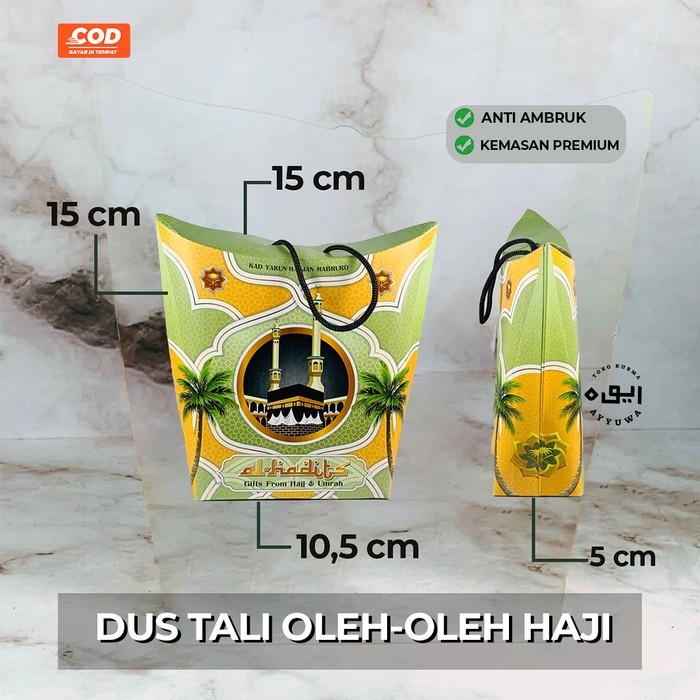 

DUS PAKET TALI KEMASAN 1PACK OLEH OLEH HAJI DAN UMROH / DUS TALI JINJING