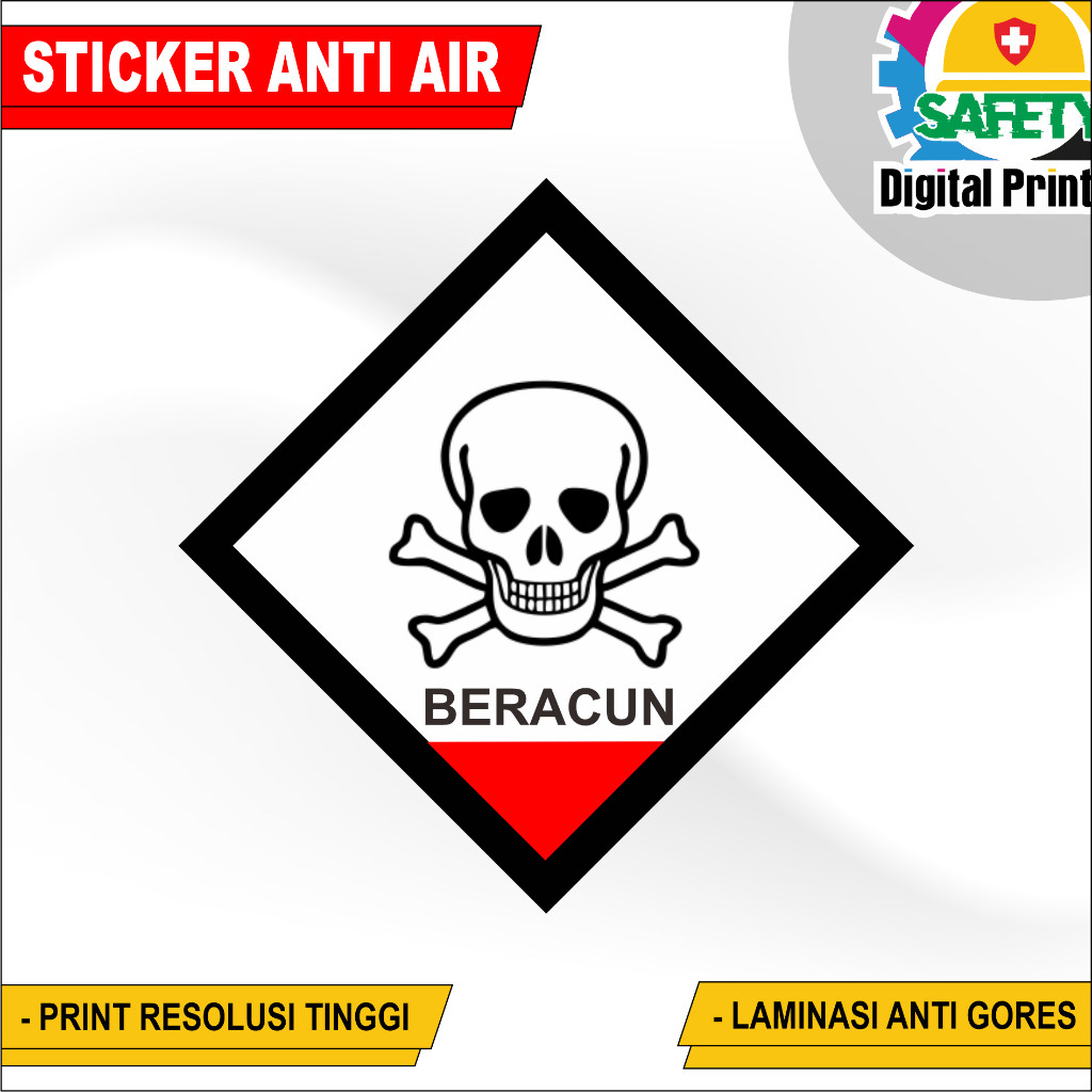 

STIKER SIGN TULISAN LIMBAH BERACUN STIKER VINYL VARIAN UKURAN PROMO