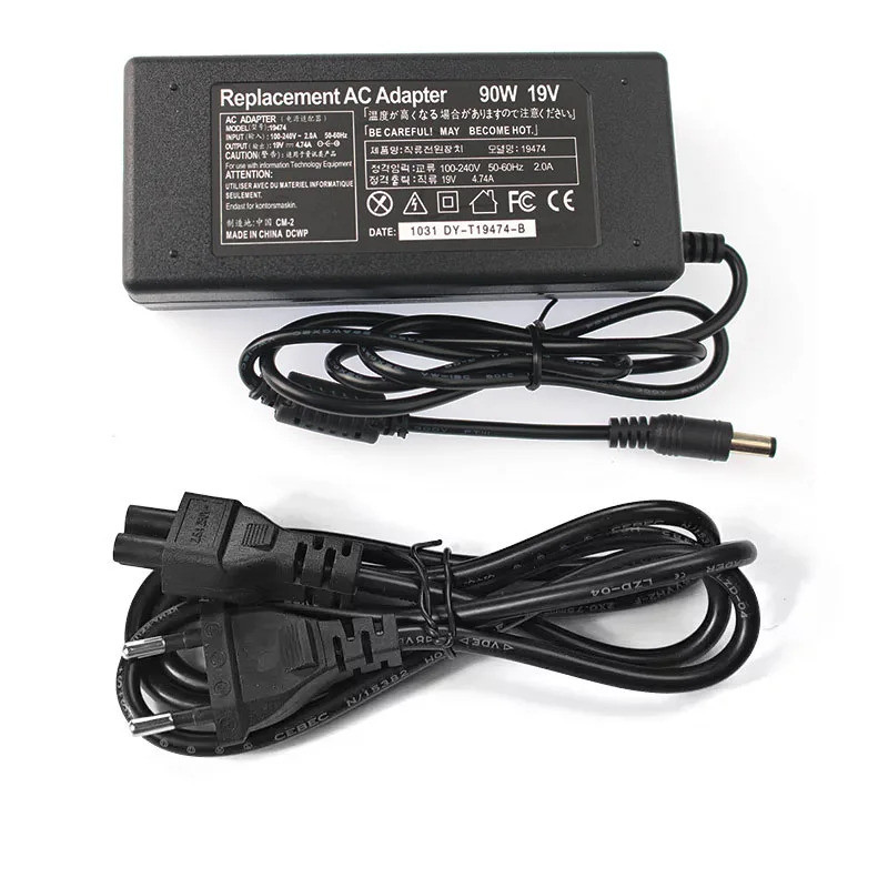 Pengisi Daya Laptop AC DC 19V 4 74A 90W untuk ASUS Toshiba/Lenovo Adaptor A46C X43B A8J K52 U1 U3 S5