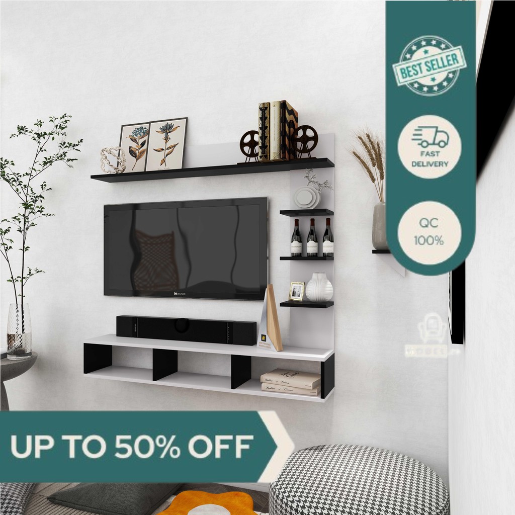 Rak Tv Dinding Minimalis Dekorasi Ruangan Ruang Tamu Serbaguna
