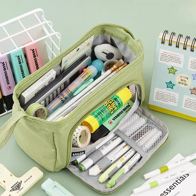 

Large Capacity Pencil Cases Kawaii Korean Aesthetic Stationery Office Desk Storage Bag for Girls School Stationery Supplies