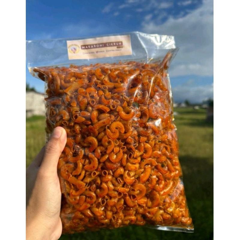 

Cemilan Seblak Seblak Makroni Cikruh kriuk Makroni kriwil pedas daun jeruk 1 kg