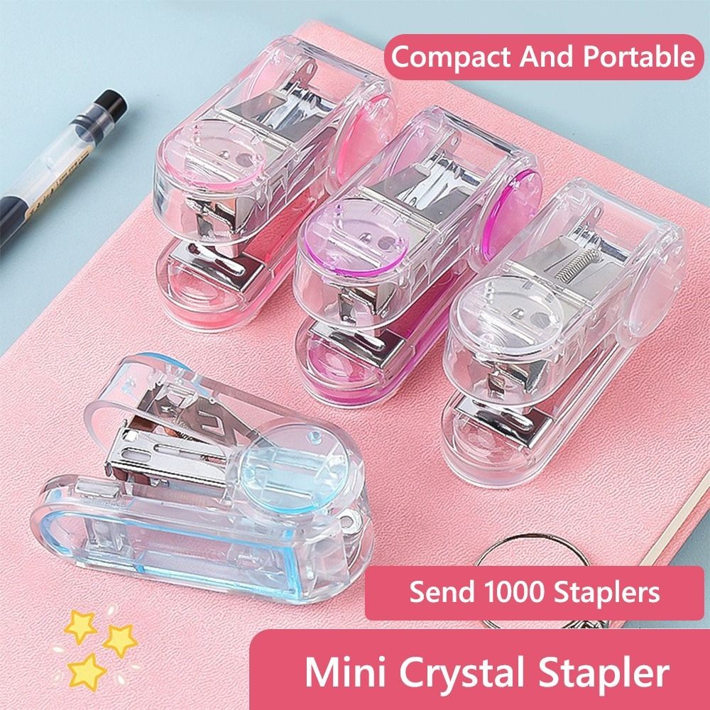 

Multi-Purpose Transparent Stapler Use 24/6 26/6 Heavy Duty Manual Binding Tool Multi-function Effortless Stapler Students Gift