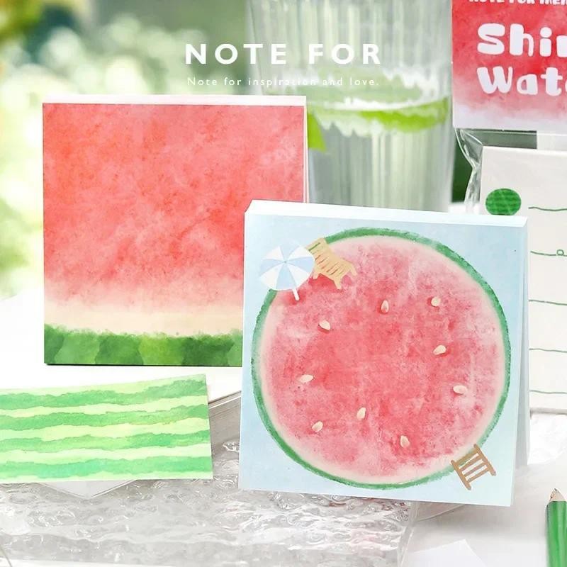 

100/400sheetsShiny Watermelon Note Paper, Summer Fruit Fresh, Creative and Interesting Watercolor Message Note Sticky Notes