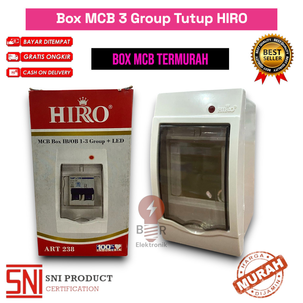 DISKON Box MCB 3 Group Tutup HIRO Box MCB 1-3 Group Tutup Box MCB 1-3 Phase Inbow / Outbow MURAH