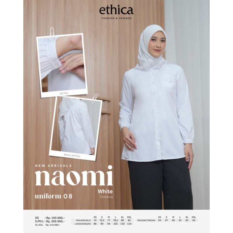Ethica Tunik Polos Casual Naomi Uniform 08 | Naomi Uniform 09|  Tunik Putih Polos Kekeinian | Tunik 