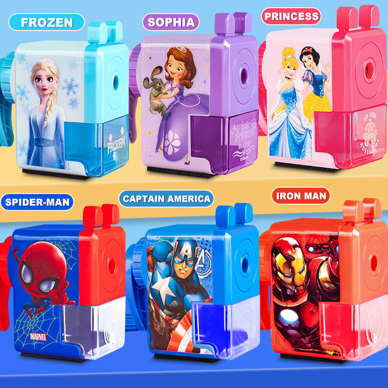 

Pencil Sharpener Sharpener Children's Cartoon Automatic Lead Lead Spiderman Iron Man Sophia Cute Pencil Sharpener Gift