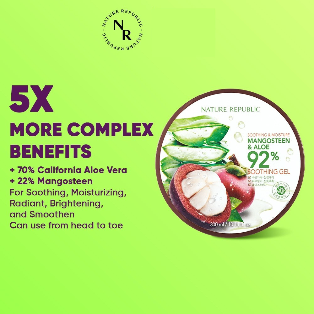 Najmia 3 (Beli 2 lbh murah) NATURE REPUBLIC Soothing & Moisture Series l Mangosteen & Aloe 92% Sooth