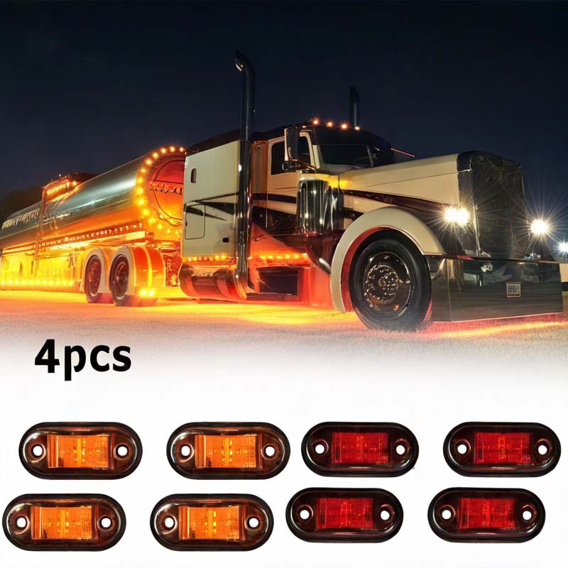4Pcs Lampu Atret Mobil Truk Lampu Led Penanda Samping Truk Trailer Untuk Truk Lampu Peringatan