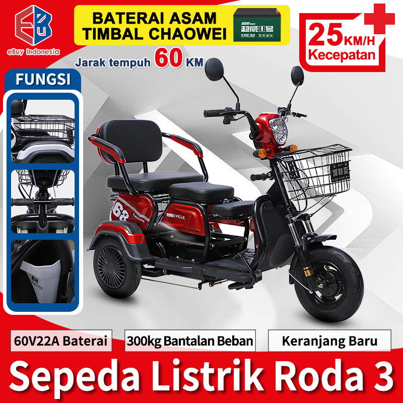 【48V22A】Sepeda motor roda 3/Sepeda listrik/Sepeda roda tiga listrik/skuter untuk lansia