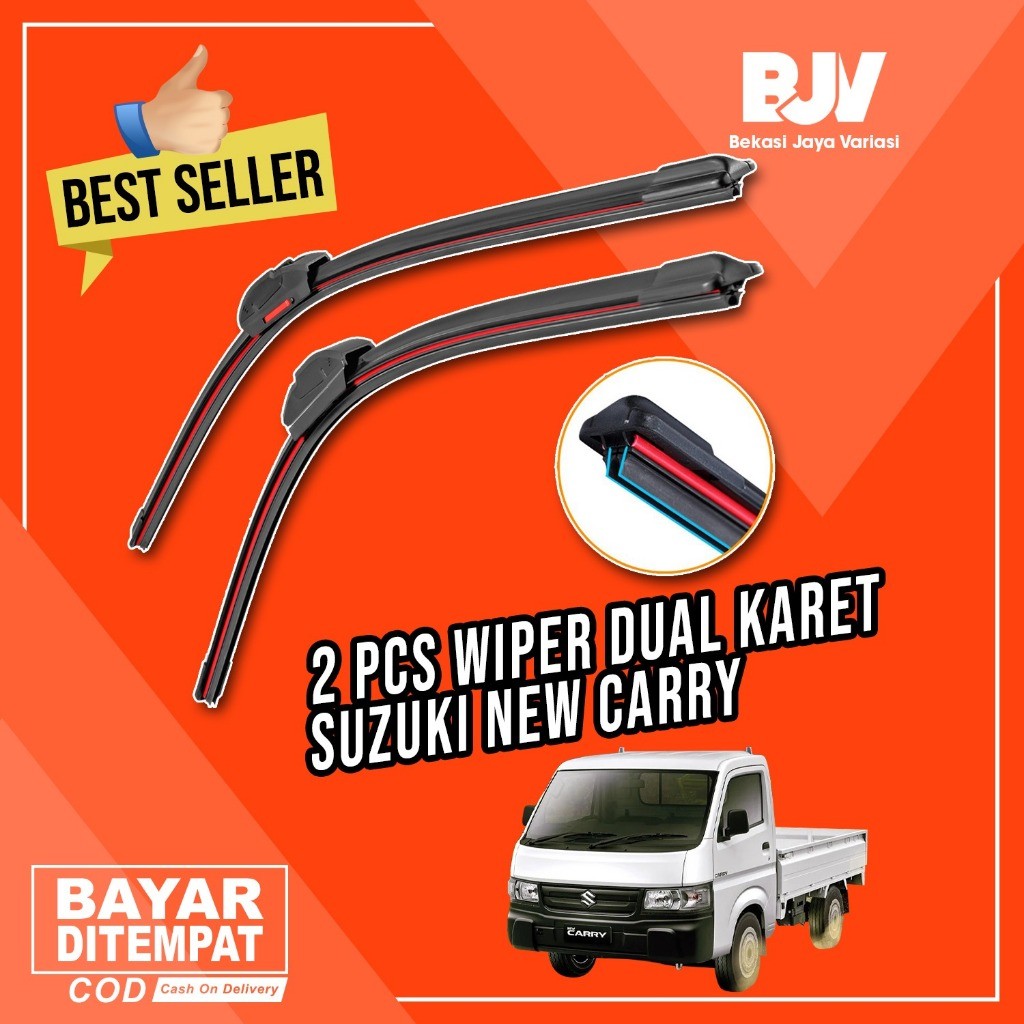 Wiper Mobil Dual Blade - Suzuki Carry / Carry Futura - Wiper Frameless Dua Karet Universal