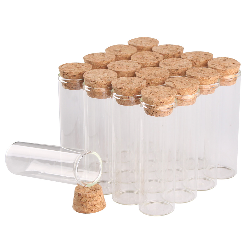 

12 pieces/lot Diameter 25 Millimeter 30ml 40ml 50ml 60ml Glass Test Tubes With Cork Stopper Wishing Bottles for Art DIY Crafts