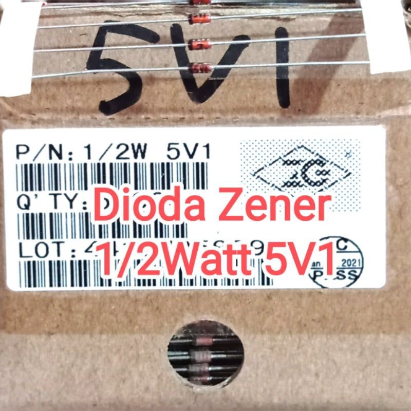 Dioda Zener 0.5Watt 5V1 Zener 1/2Watt 5V1