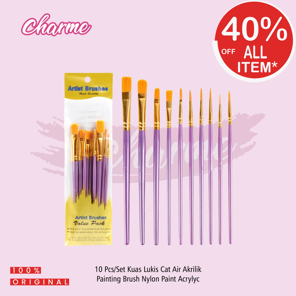 

(READY & ORI) Acrylic Paint Brush / Kuas Lukis Cat Air / Minyak / Nilon / Watercolour / Akrilik / Oil Paint / Round Flat Filbert / Artist Brush Paint KUASLUKIS