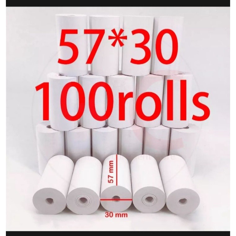 

SOLD OUT!!! Kertas thermal edc bluetooth ukuran 58/57x30mm full coroles paket 100 Roll ( 1 Dust )