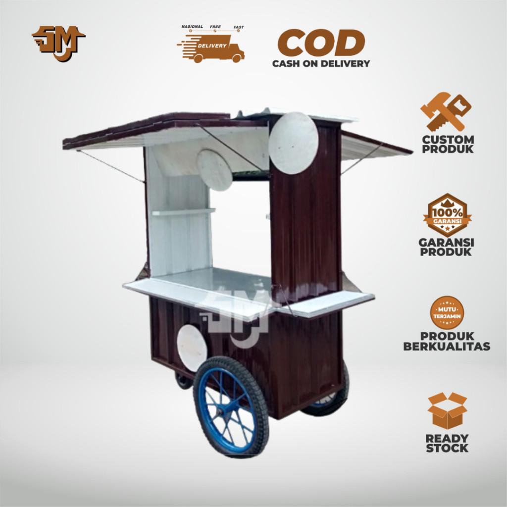 Booth semi Container/Grobak Es Coklat,Es Teh Kekinian/Stand Minuman Viral/Booth Semi Kontiner 3 Roda