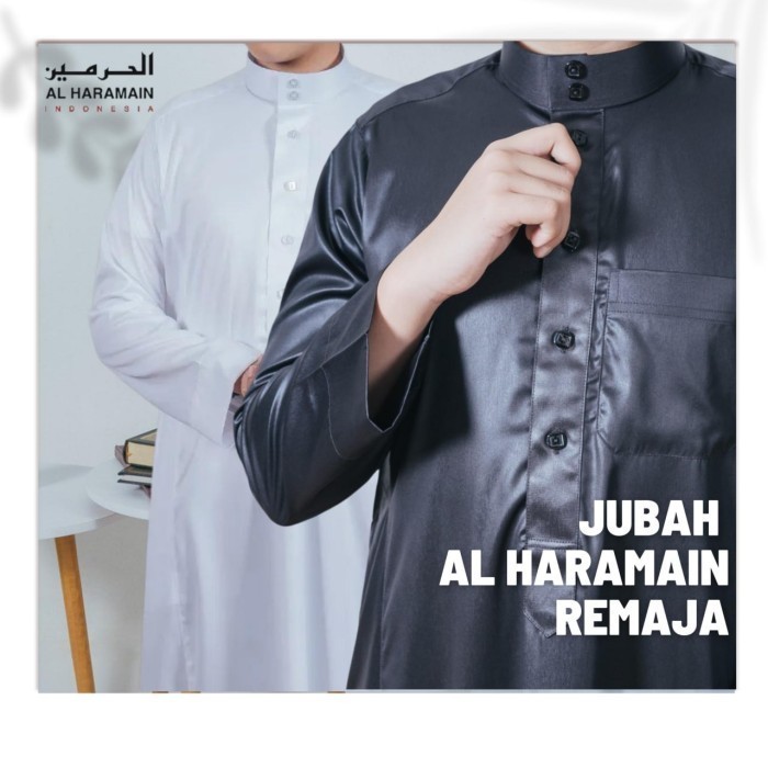 Baju Koko Jubah Gamis Al Haramain Anak Remaja Laki Laki Lengan Panjang - Putih, 40