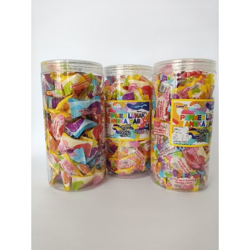 LUVMI Permen Lunak Aneka Rasa 1 Toples isi 120 pcs