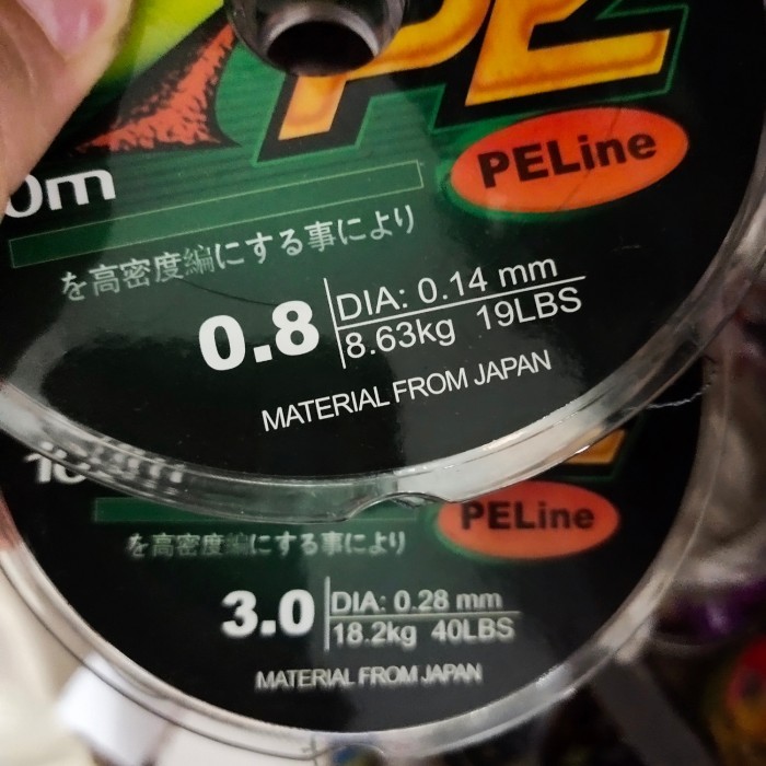 senar pancing pe x4 hugo braid super pe x4 100 meter