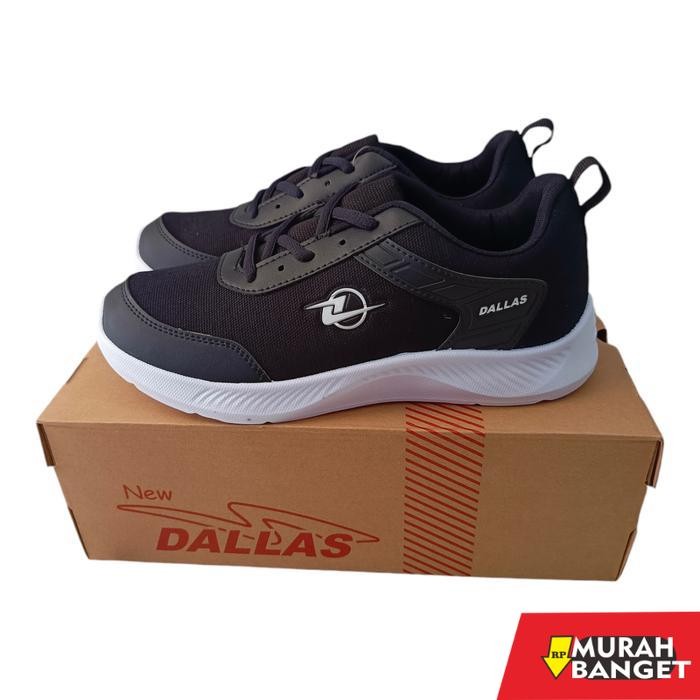 sepatu sneakers pria brand lokal Sepatu Sneakers Dallas Metro Ukuran 38-43 Pria Wanita Hitam - HITAM