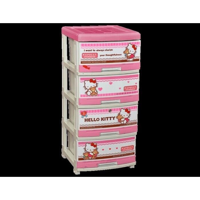 lemari plastik hello kitty susun 4 napolly