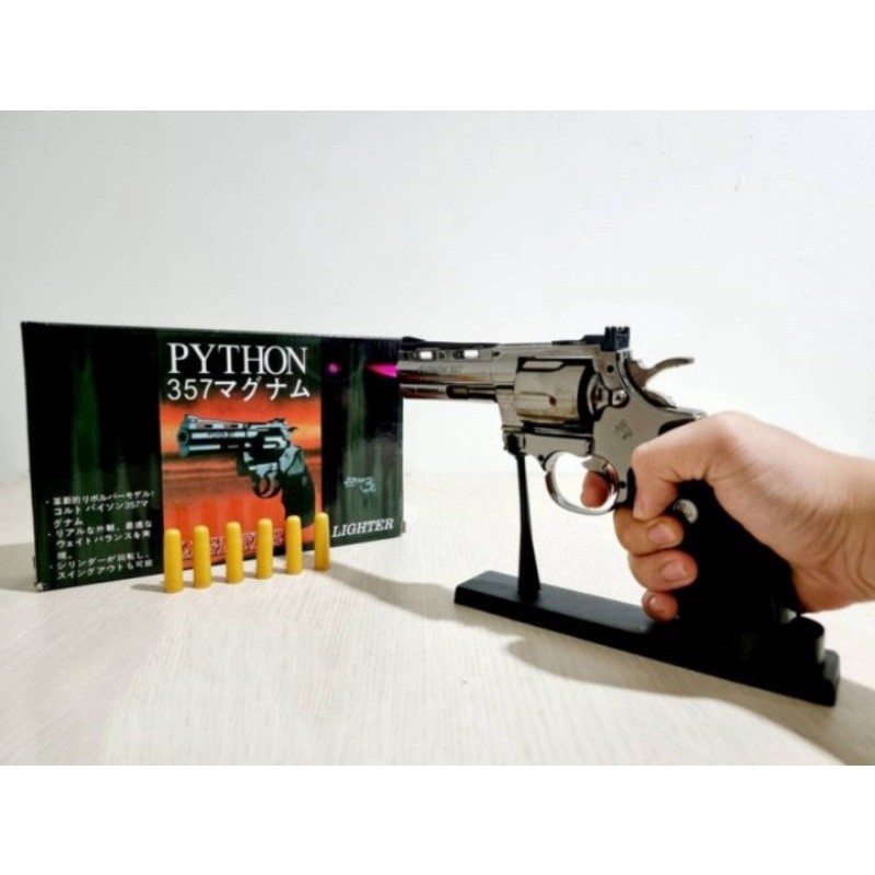 termurah.. mancis korek api model pistol revolver python piton besar gun lighter