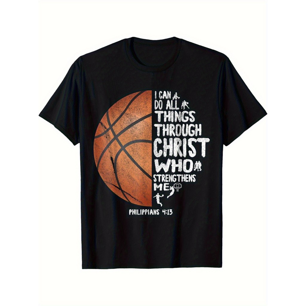 Kaos Pria Basket Rohani Rohani Bahan Katun Nyaman Dipakai Lengan Pendek Desain Keren Cocok untuk Pen