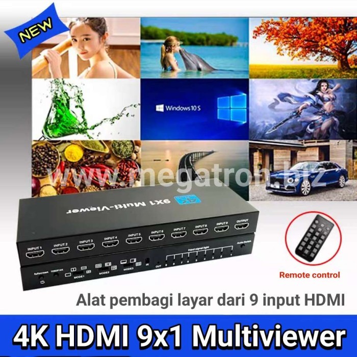 HDMI Multi viewer 4x1 8x1 9x1 - Pembagi layar jadi 4/8/9 - Support 4K