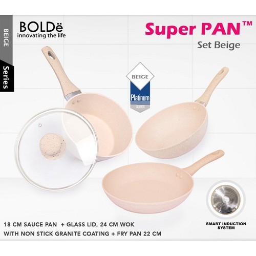 JAKLUIS_SHOP Bolde Panci Set Super Pan Granite Beige Series