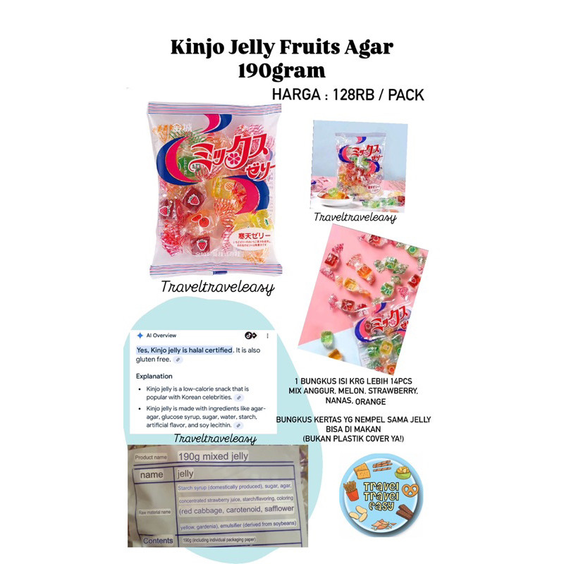 

Terbaru terlaris KINJYO Jelly / Kinjo Jelly Japan / Mixed Fruit Agar Jellies 190gr