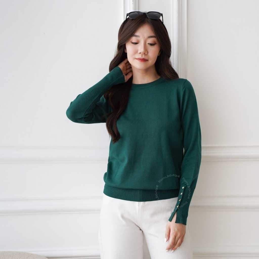 DANICA KNIT TOP - ATASAN WANITA TANGAN PANJANG BAHAN RAJUT