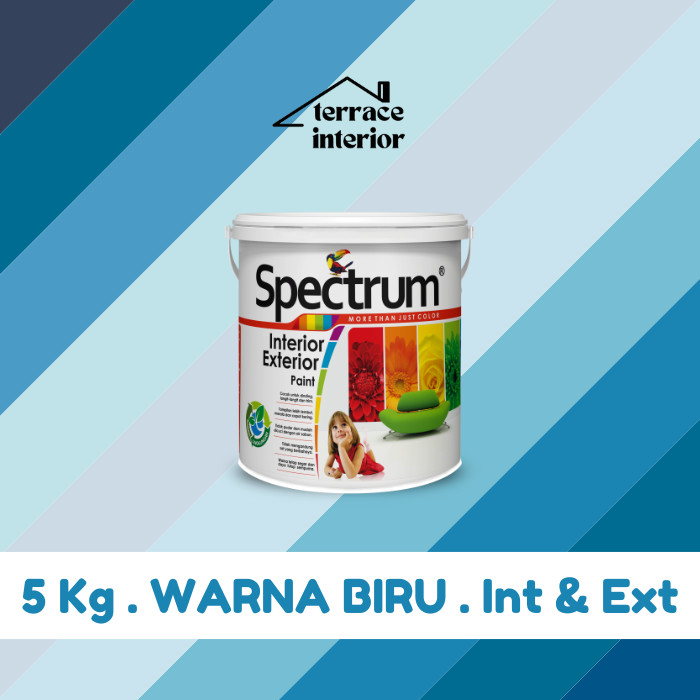 Cat Tembok Spectrum Interior & Exterior Warna Biru 5 Kg