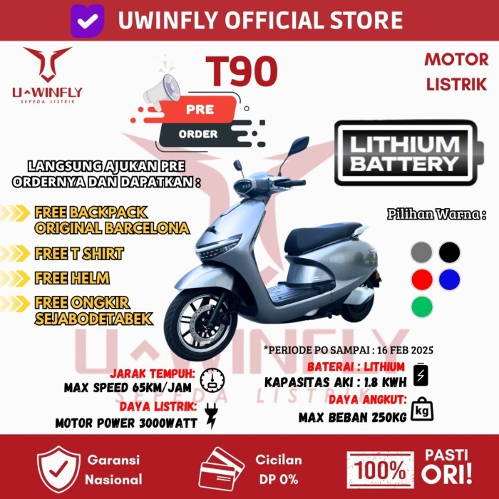 Sepeda Motor Listrik Uwinfly T90 Garansi Resmi Uwinfly