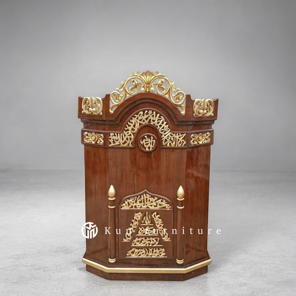 Mimbar Mushola, Mimbar Masjid, Mimbar Jati ukiran Jepara