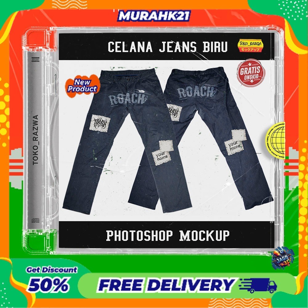 Photoshop Mockup - Celana Jeans Biru - Front - Back - 210225 NEW MOCKUP