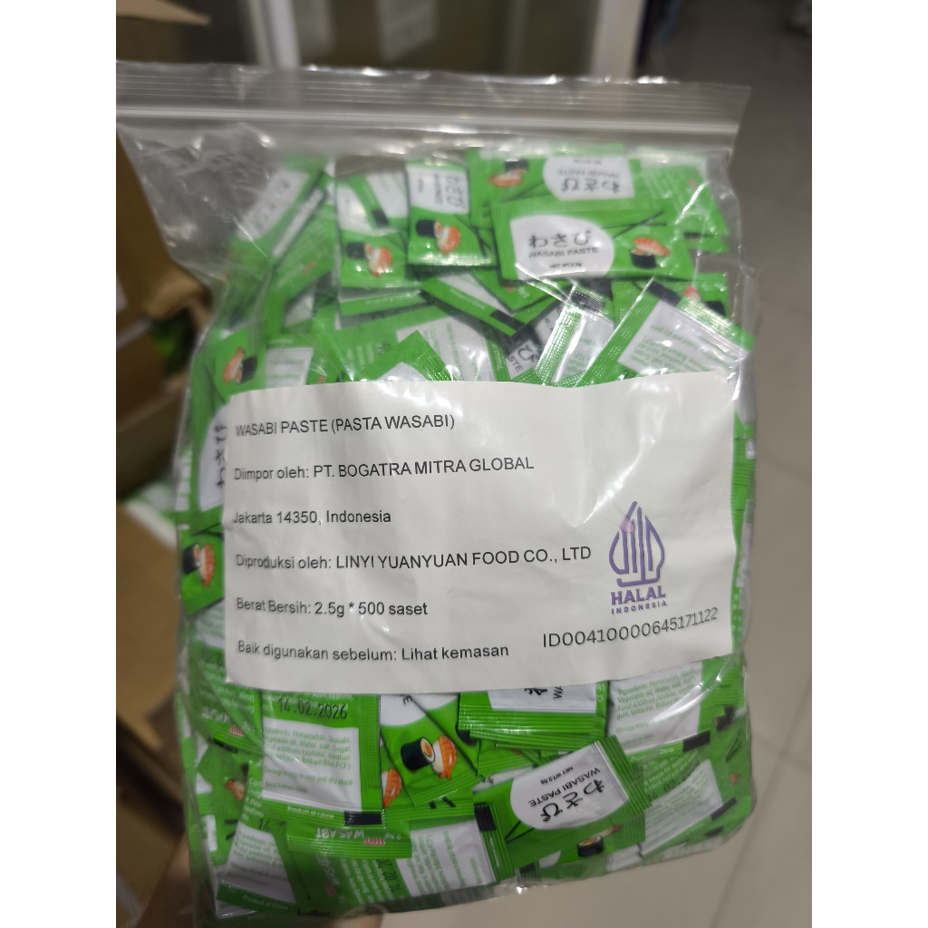 

WASABI PASTE PASTA WASABI 500 SACHET 2.5 GRAM PER PAK