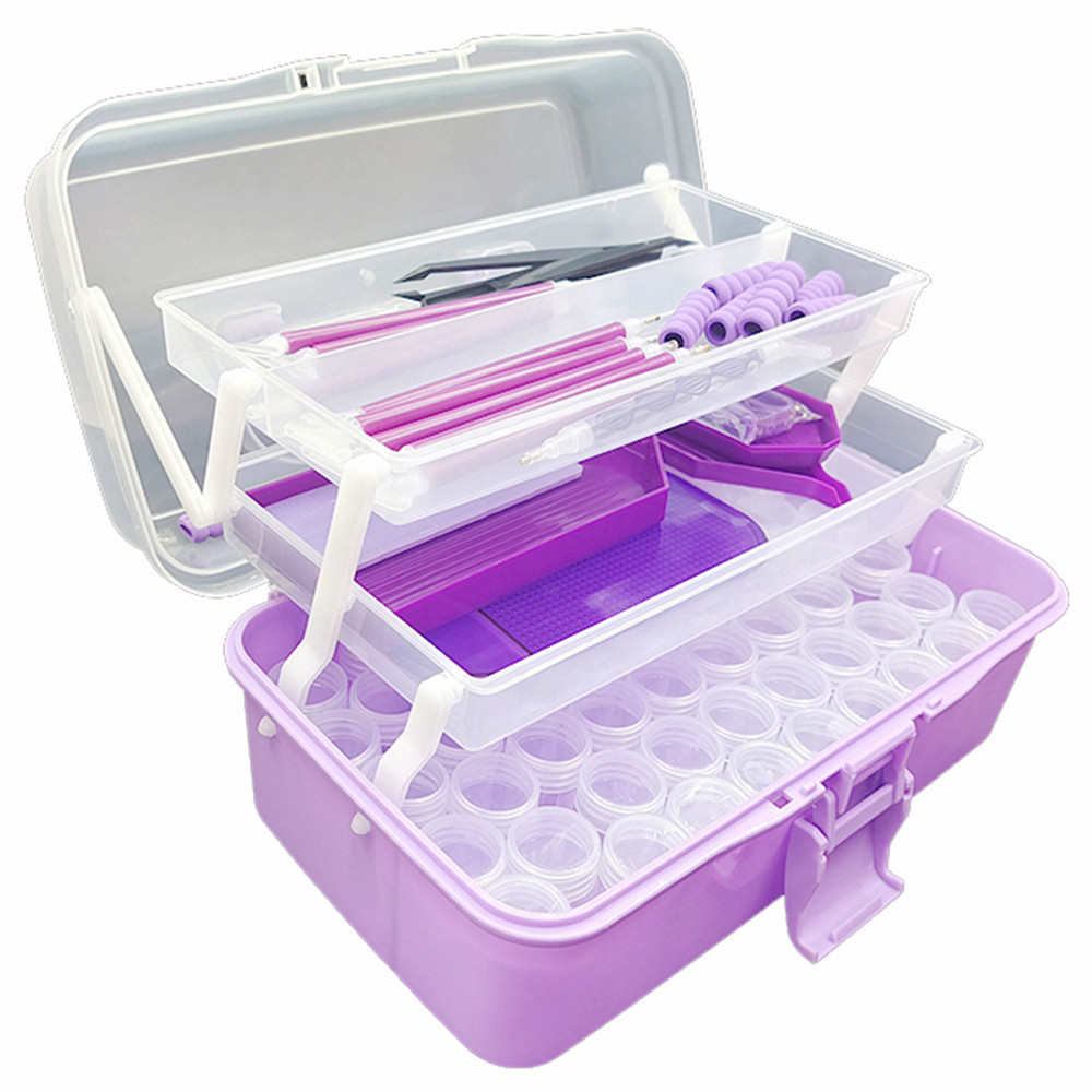 

Organizer Suitcase Diamond Art Accessories Paintings Pen Kit Kawaii Bead Box Diy Tools Painting Storage Pouches Container Tray