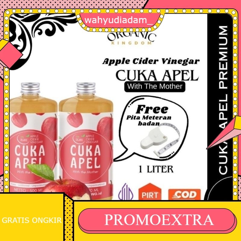 

1 liter cuka apel organic apple cider vinegar keto diet detox pelangsing penurun berat badan