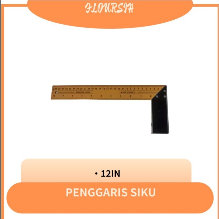 

PENGGARIS SIKU 30 CM FLOURISH - SIKU TUKANG 12 INCH - SIKU CARPENTER 30CM - SUDUT 90 DERAJAT