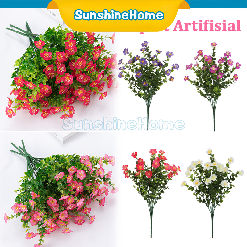 SS Bunga Hias Plastik Anggrek Krisan Artificial Flowers Tangkai Palsu Bouquet Hiasan Ruang Tamu