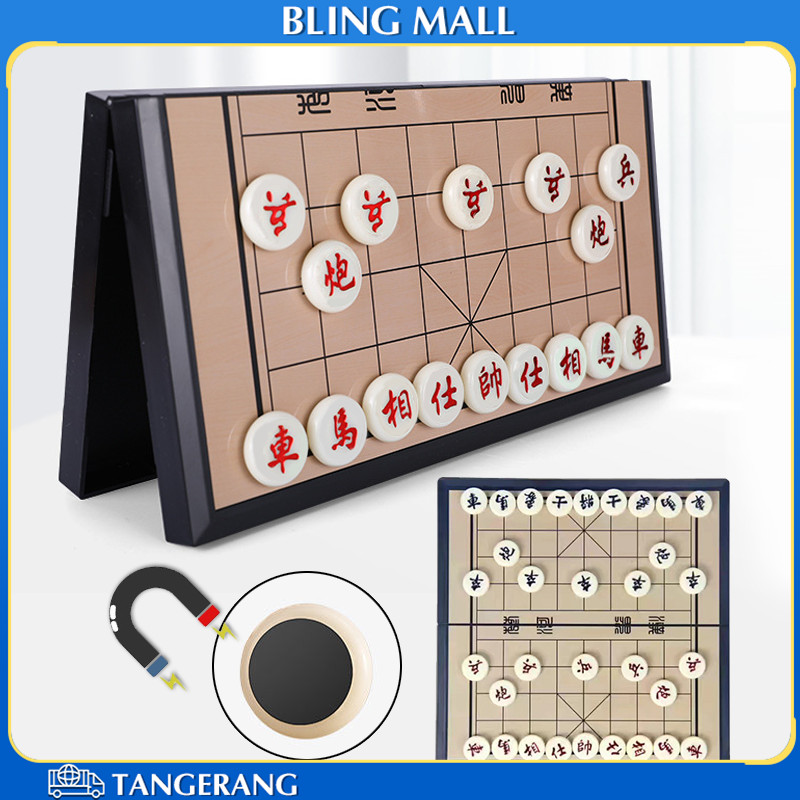20*20cm Papan Catur China Xiang Qi Magnet Mini Portabel Papan Catur Cina Magnet Mini Dengan Bidak Ca