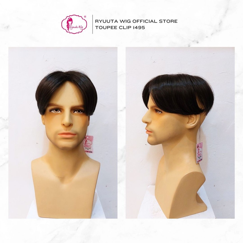 Toupee Clip Poni Penutup Botak Pendek 011495