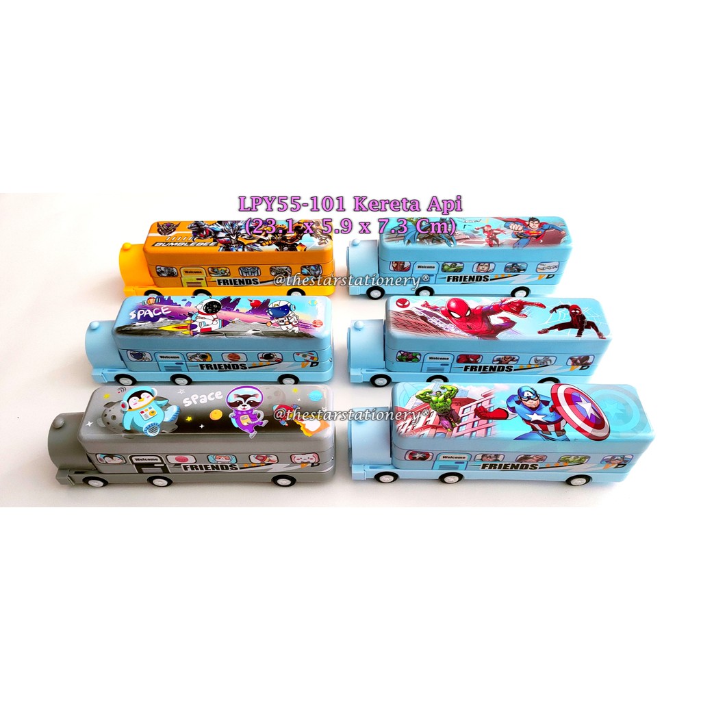 

(1 Biji) Kotak Pensil Kaleng Kereta Api 23.1*5.9*7.3 Cm / Kotak Pensil Kaleng GXIMP LPY55-101