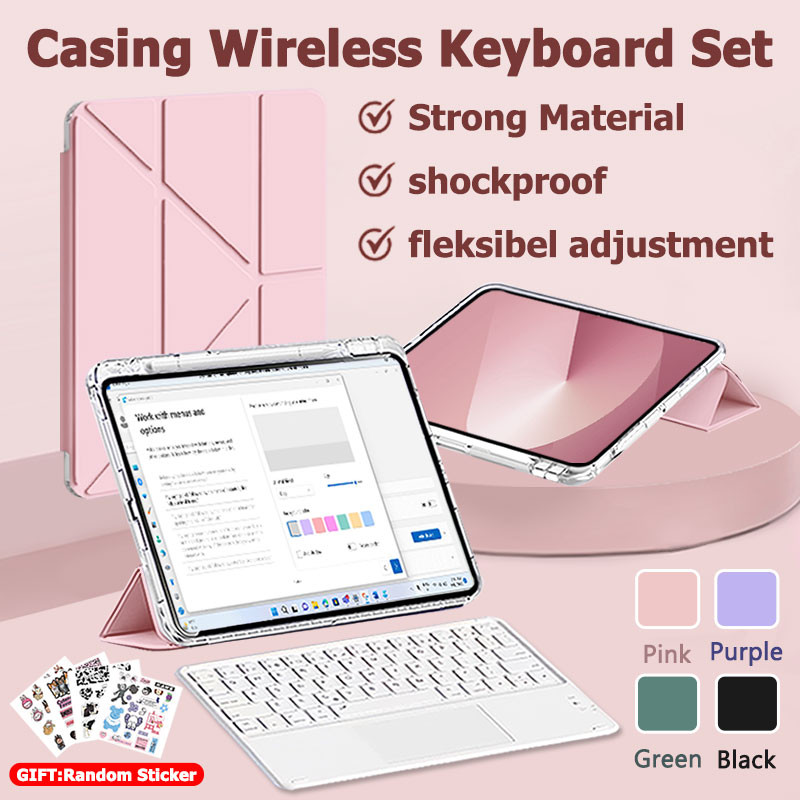 Wireless Bluetooth Keyboard Case For Samsung Galaxy Tab A9/A8/A9+/A9Plus/S7/S8/S9/S6 Lite Touch Keyb