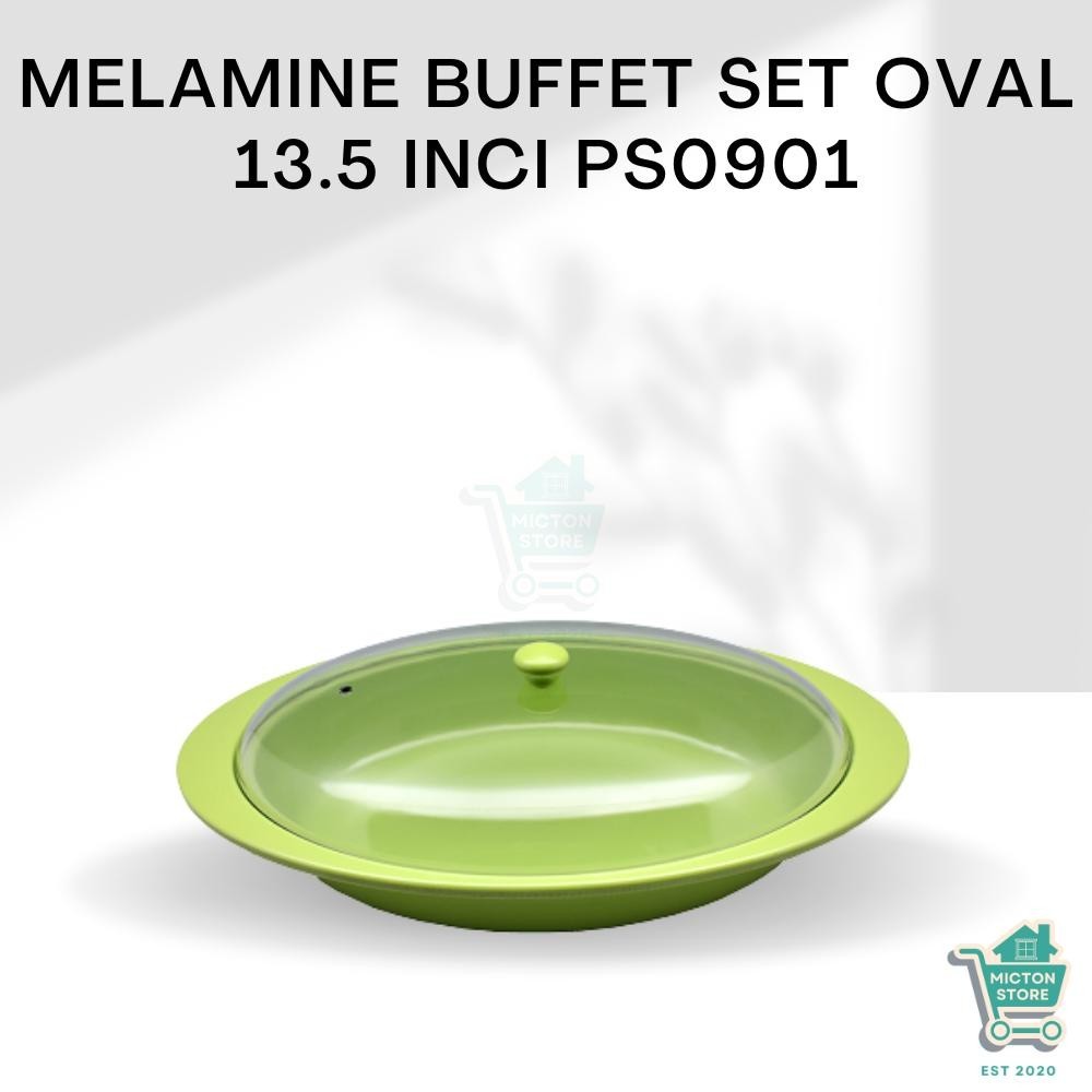 TOPTON Premium Melamine Buffet Set Oval 13,5 Inch PS0901 Wadah Makanan Bertutup Plastik Transparan 1