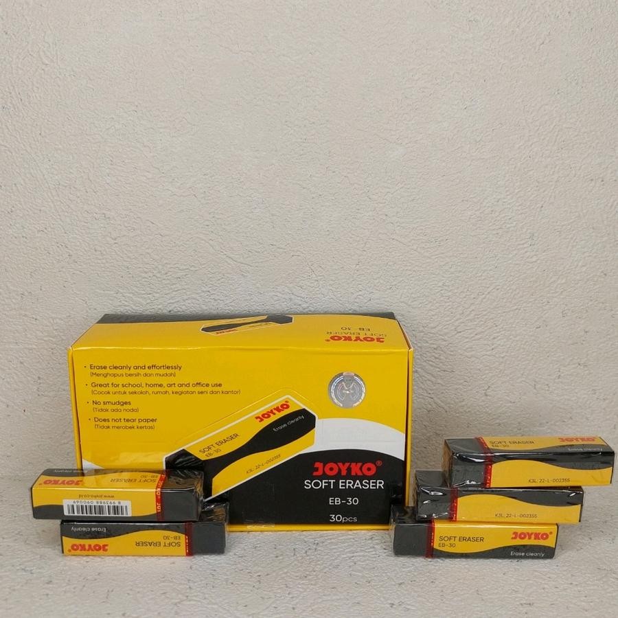 

Eraser / Penghapus Pensil JOYKO EB-30 Hitam - Hapusan Karet Panjang (Box isi 30pc)