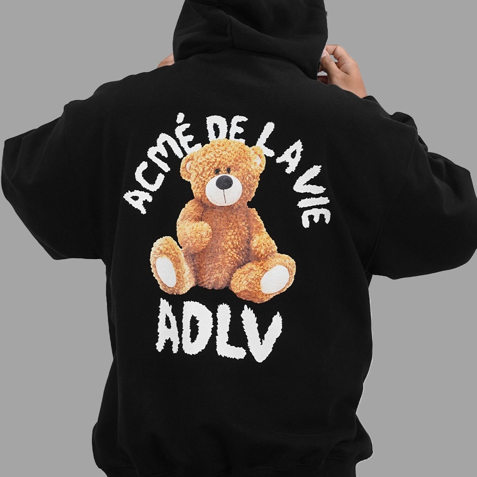 ADLV Bear Brown Black Hoodie