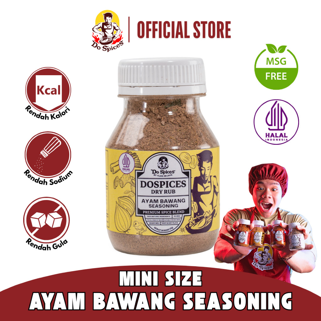 

Do Spices Healthy Dry Rub Bumbu Marinasi Rempah Rendah Kalori - Ayam Bawang Seasoning [Mini Size]