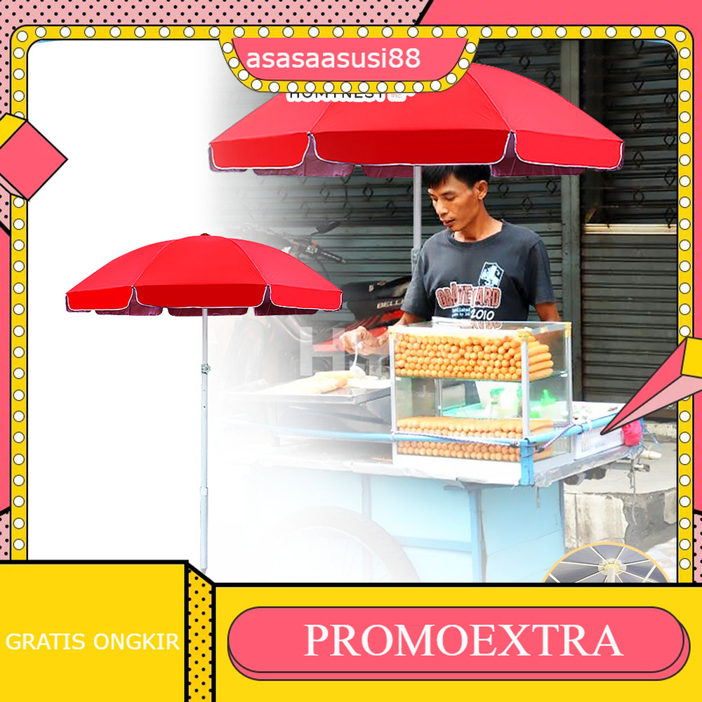 Payung Jualan 180 Cm Bahan Kain Oxford Kanopi Dagang Bazar Lapak Cafe Berkualitas